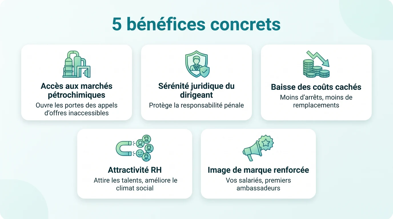 Les cinq bénéfices concrets de la certification MASE pour une entreprise industrielle